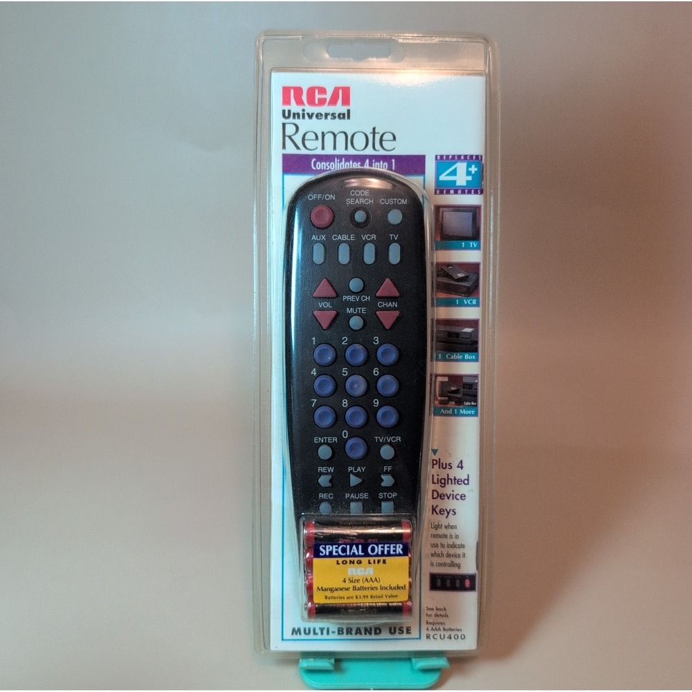 Vintage RCA Universal Backlit Remote RCU400 TV/VCR/Cable/DVD/AUX New Sealed
